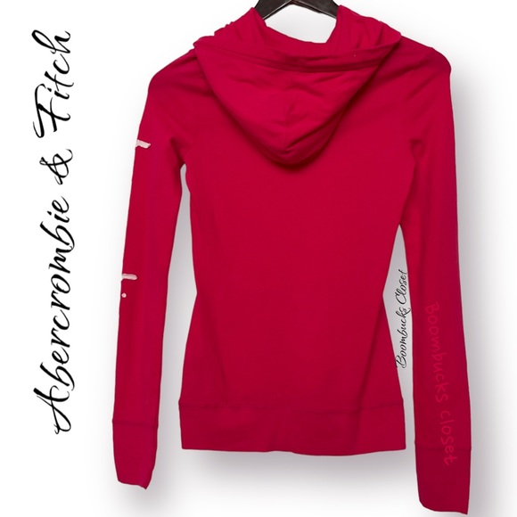Abercrombie Long Sleeves Tee with Hoodie Embroidered. Large Pink - Picture 5 of 13